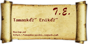 Tamaskó Enikő névjegykártya