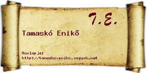 Tamaskó Enikő névjegykártya